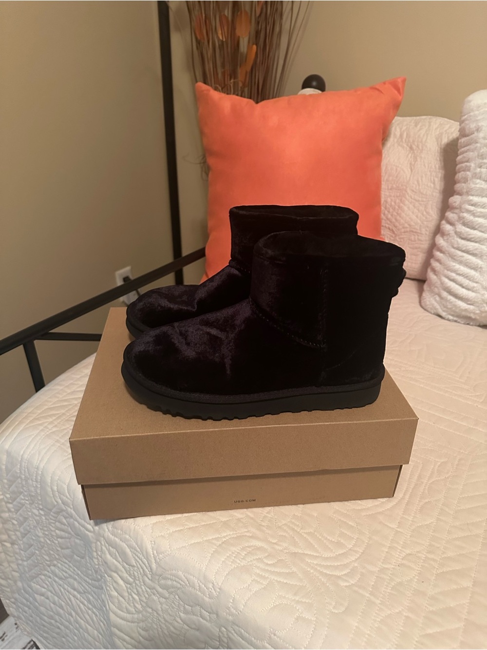 UGG Women's Short Velvet Ankle Booties in Black